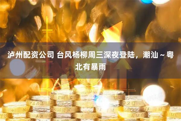 泸州配资公司 台风杨柳周三深夜登陆，潮汕～粤北有暴雨