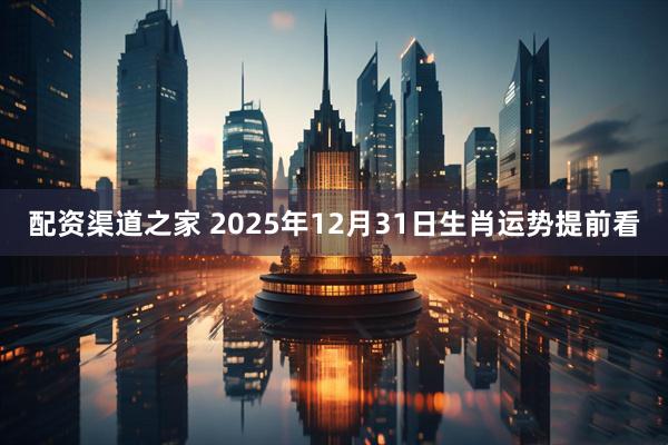 配资渠道之家 2025年12月31日生肖运势提前看